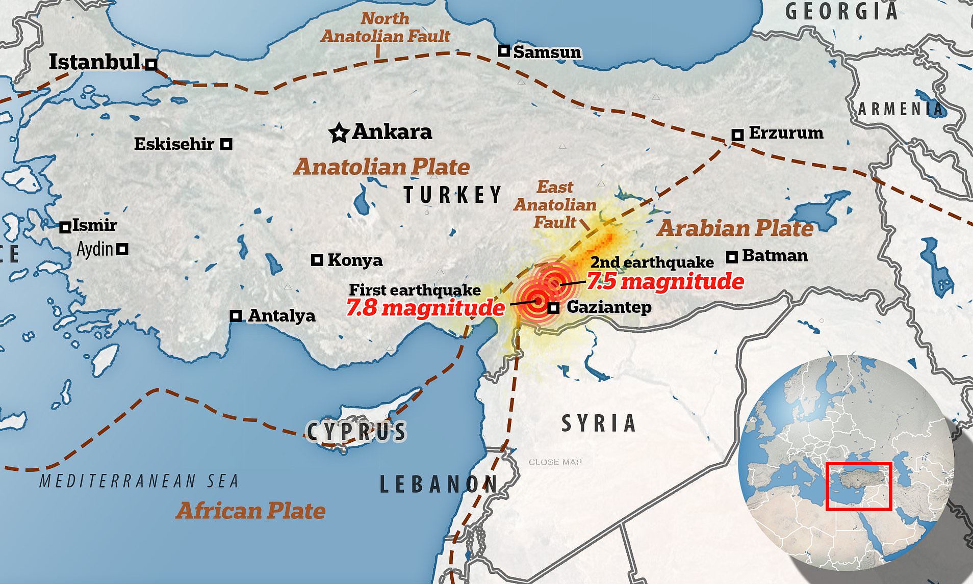 did antalya feel the earthquake