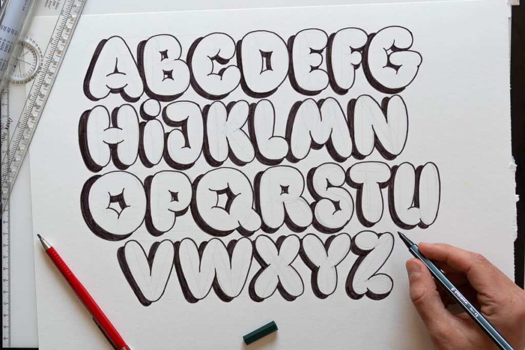 different types of bubble letters