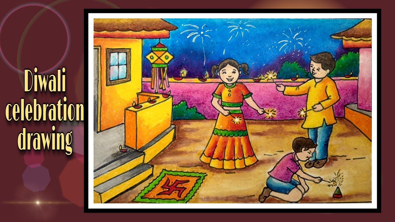 diwali festival memory drawing