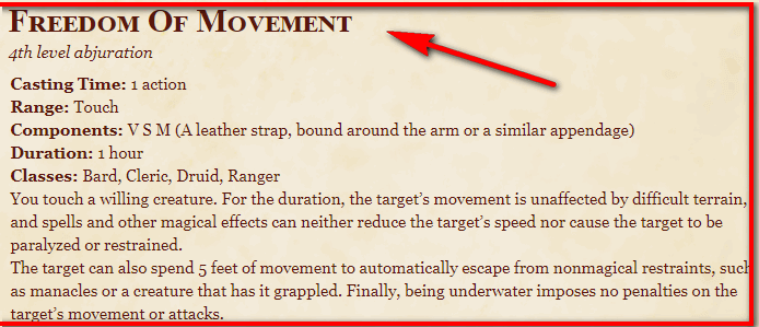 dnd 5e freedom of movement