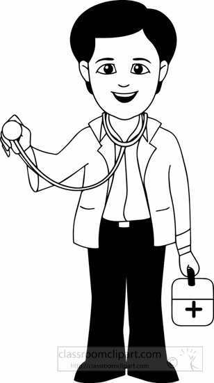 doctor clipart black and white