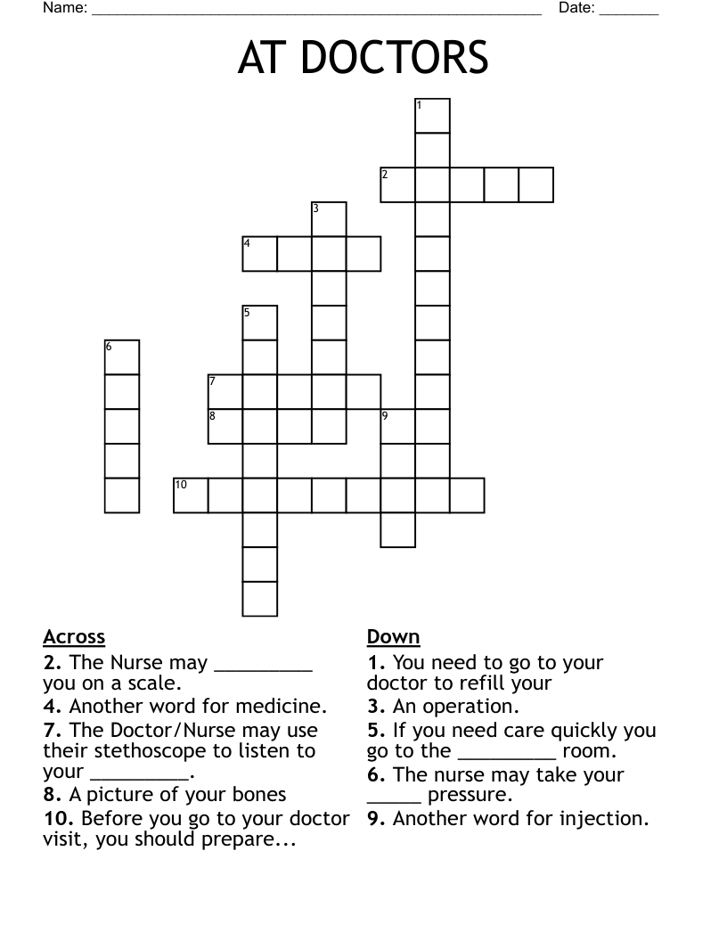 doctors files crossword