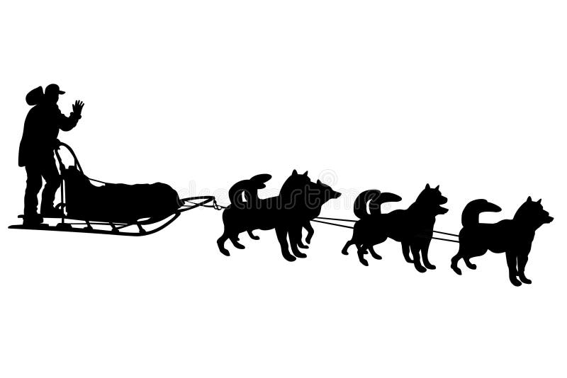 dog sled clipart