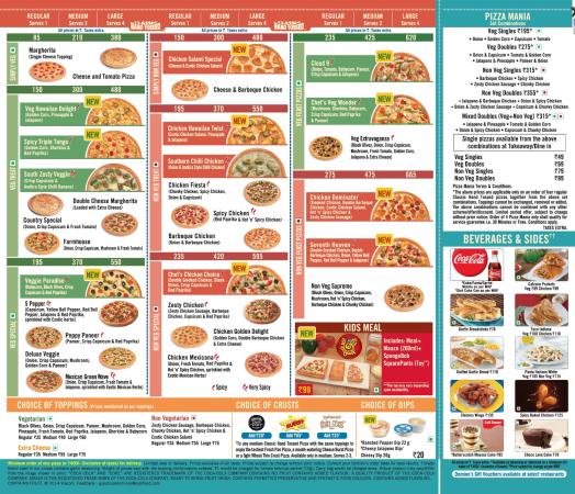 dominos pizza menu india