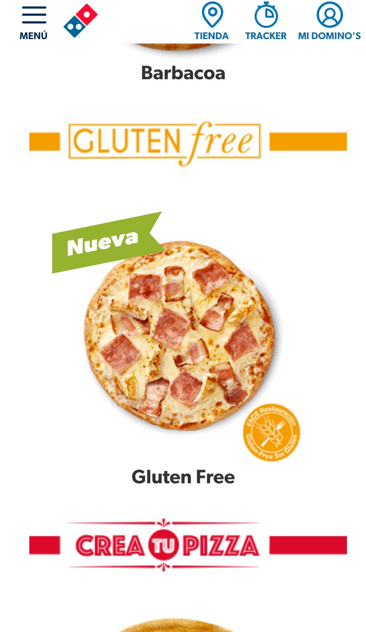 dominos pizza sin gluten