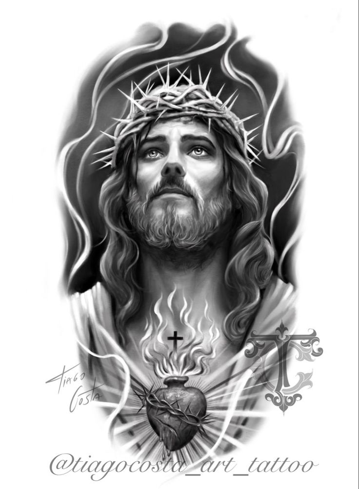 drawing jesus tattoo design