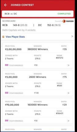 dream11 1 point value in rupees