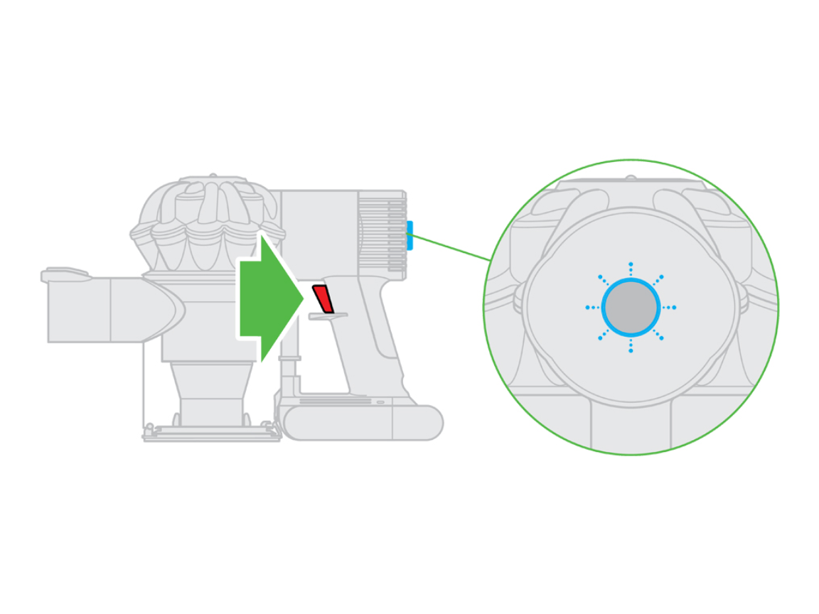 dyson v6 flashing blue light