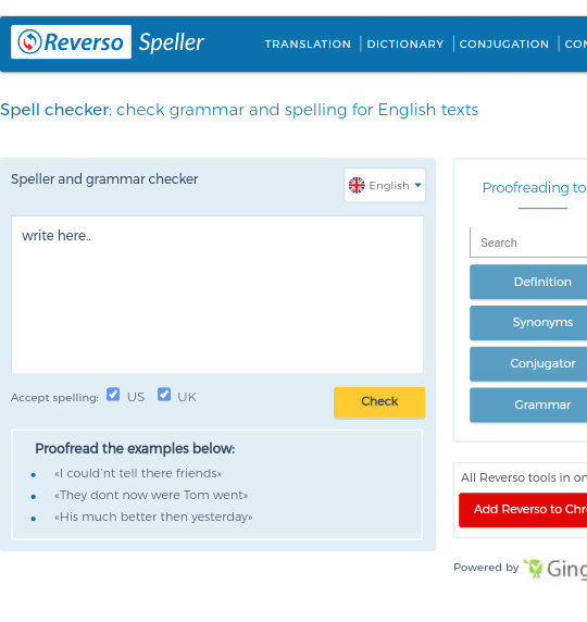 check english grammar reverso