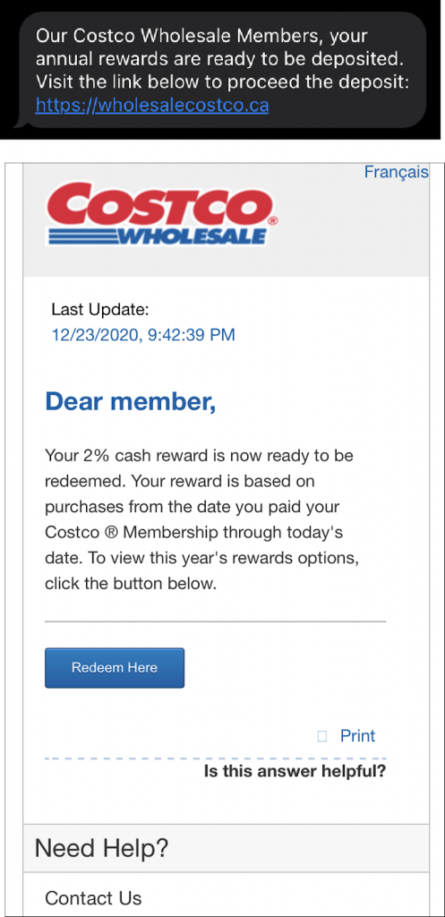 costco email scam