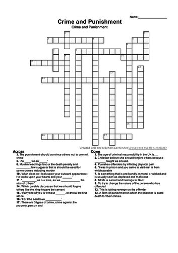 punish crossword