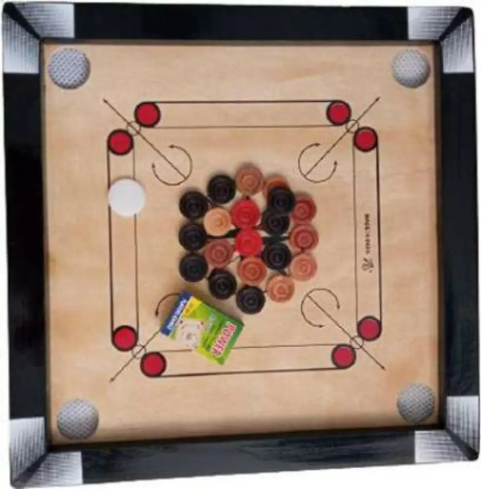 carrom board and coins