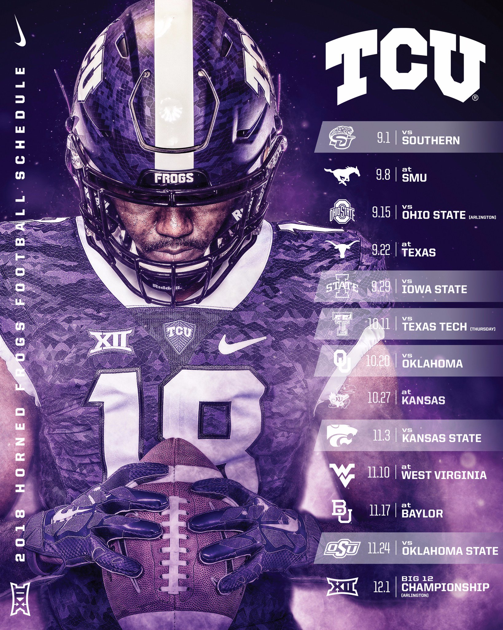 tcu horned frogs football schedule