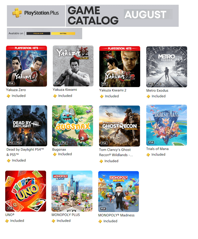 ps plus extra games list