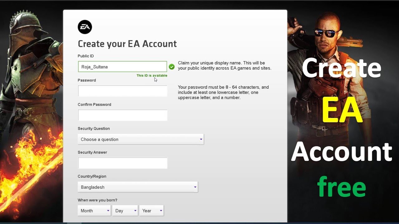 make an ea account