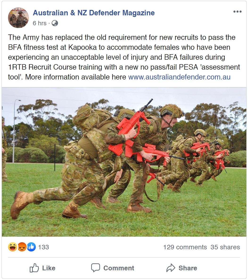 aus army bfa standards