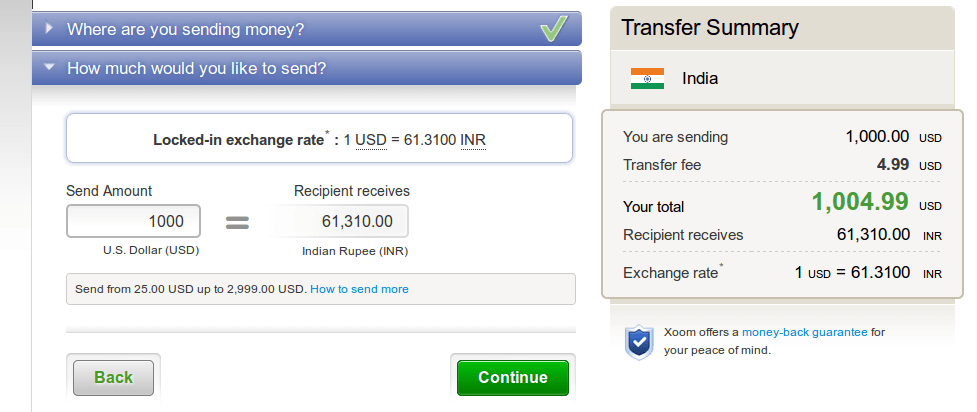 xoom usd to inr rate