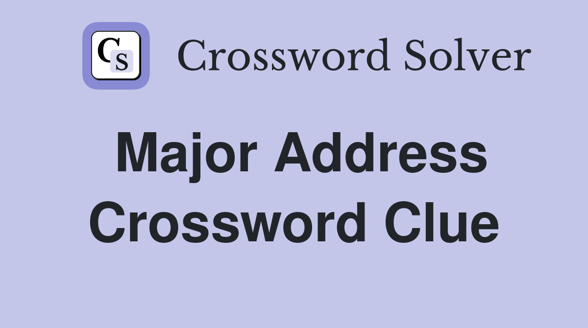 address crossword clue