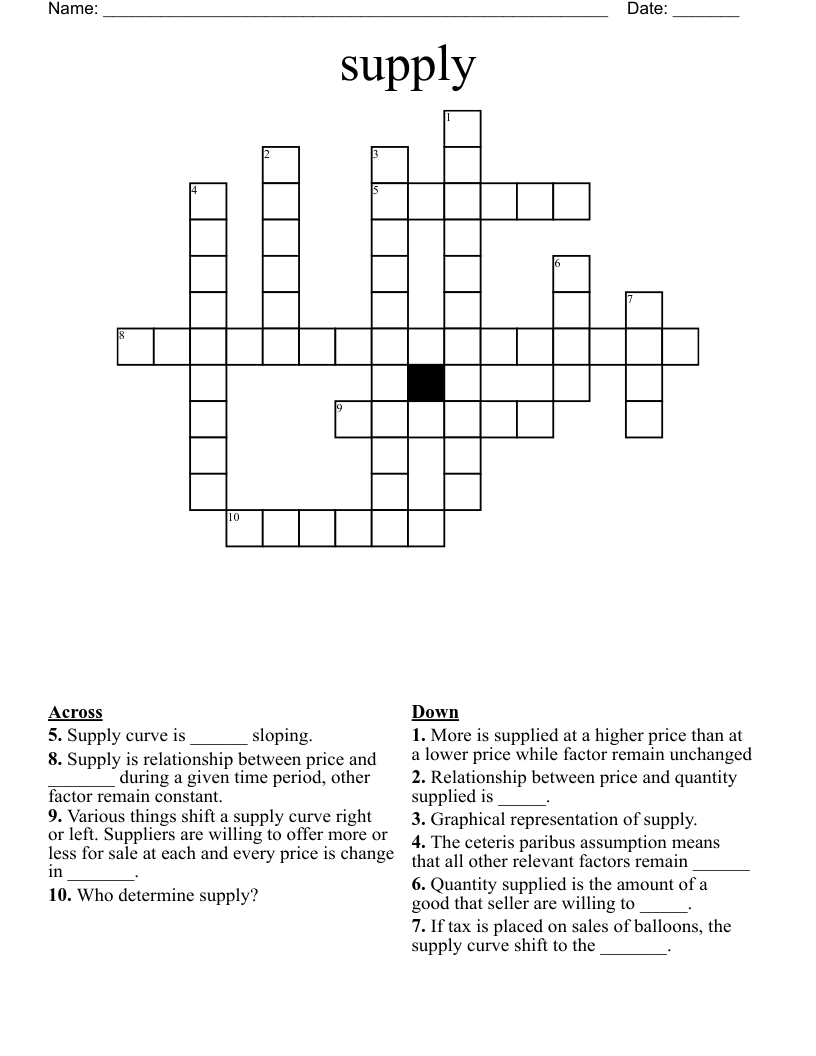 drainage of supply crossword