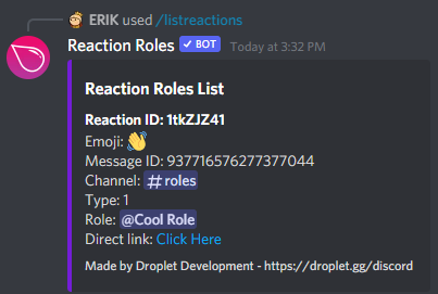 reactions roles bot