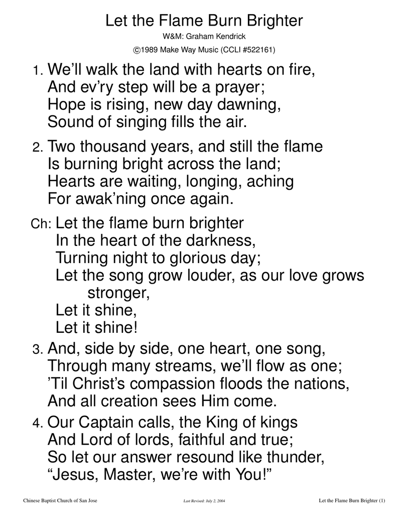 the flame song lyrics