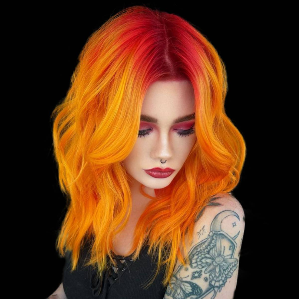 orange color hairstyles