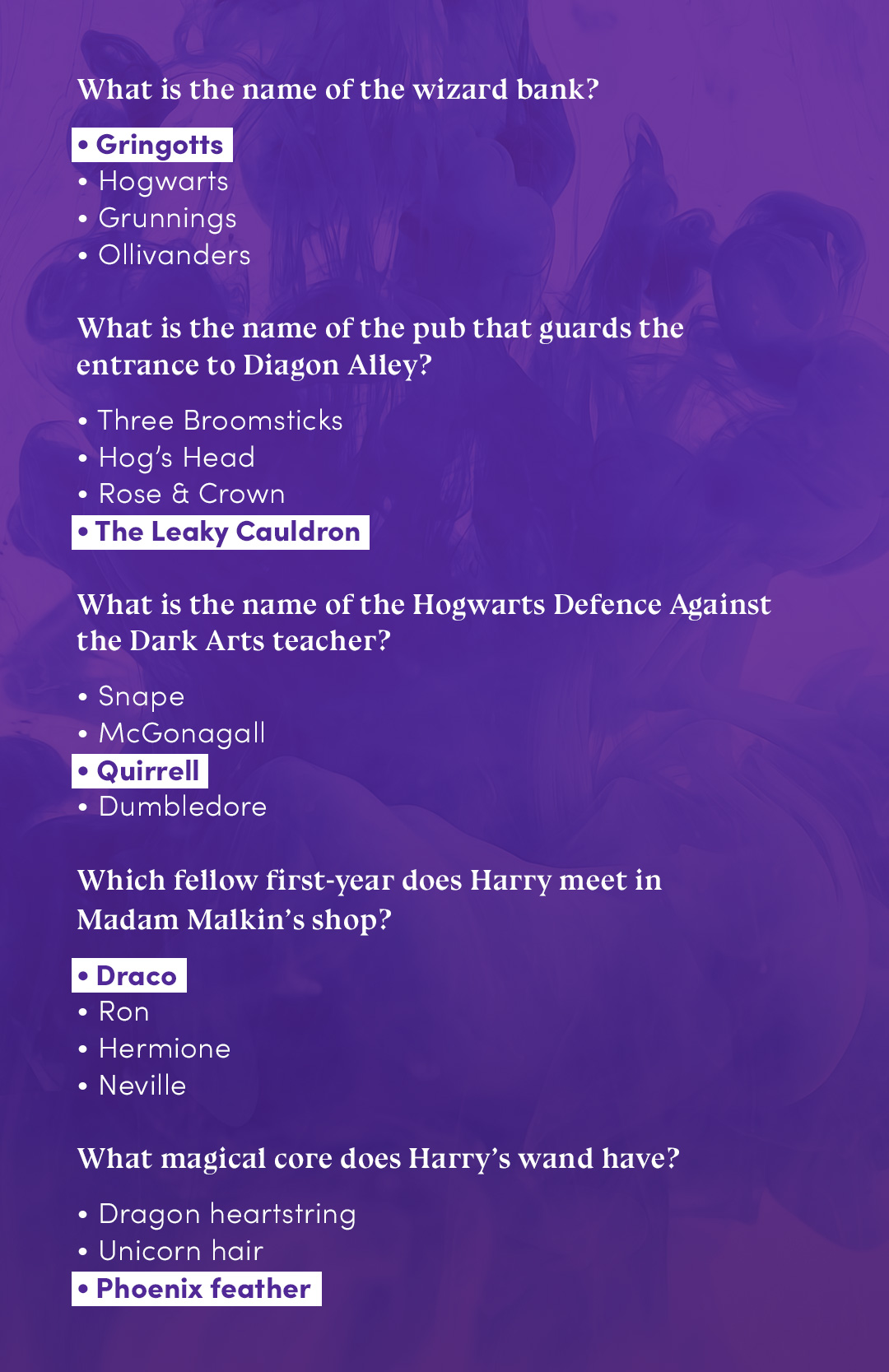 wizarding world house test answers