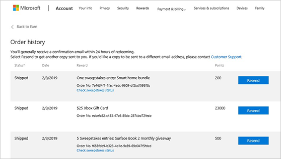 microsoft reward points