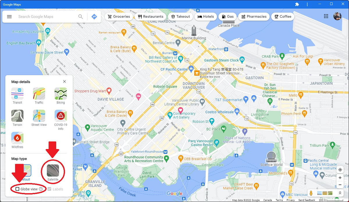 how to rotate in google maps