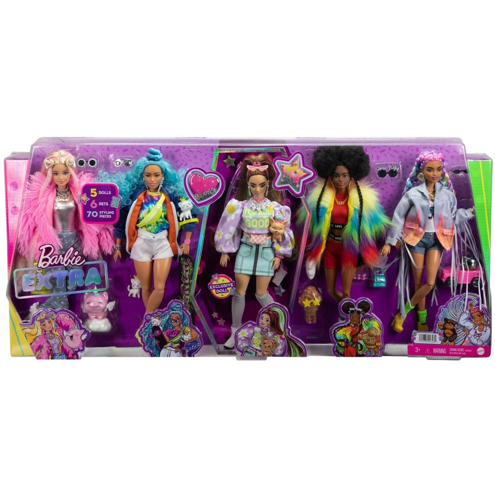 barbie extra 5-doll set