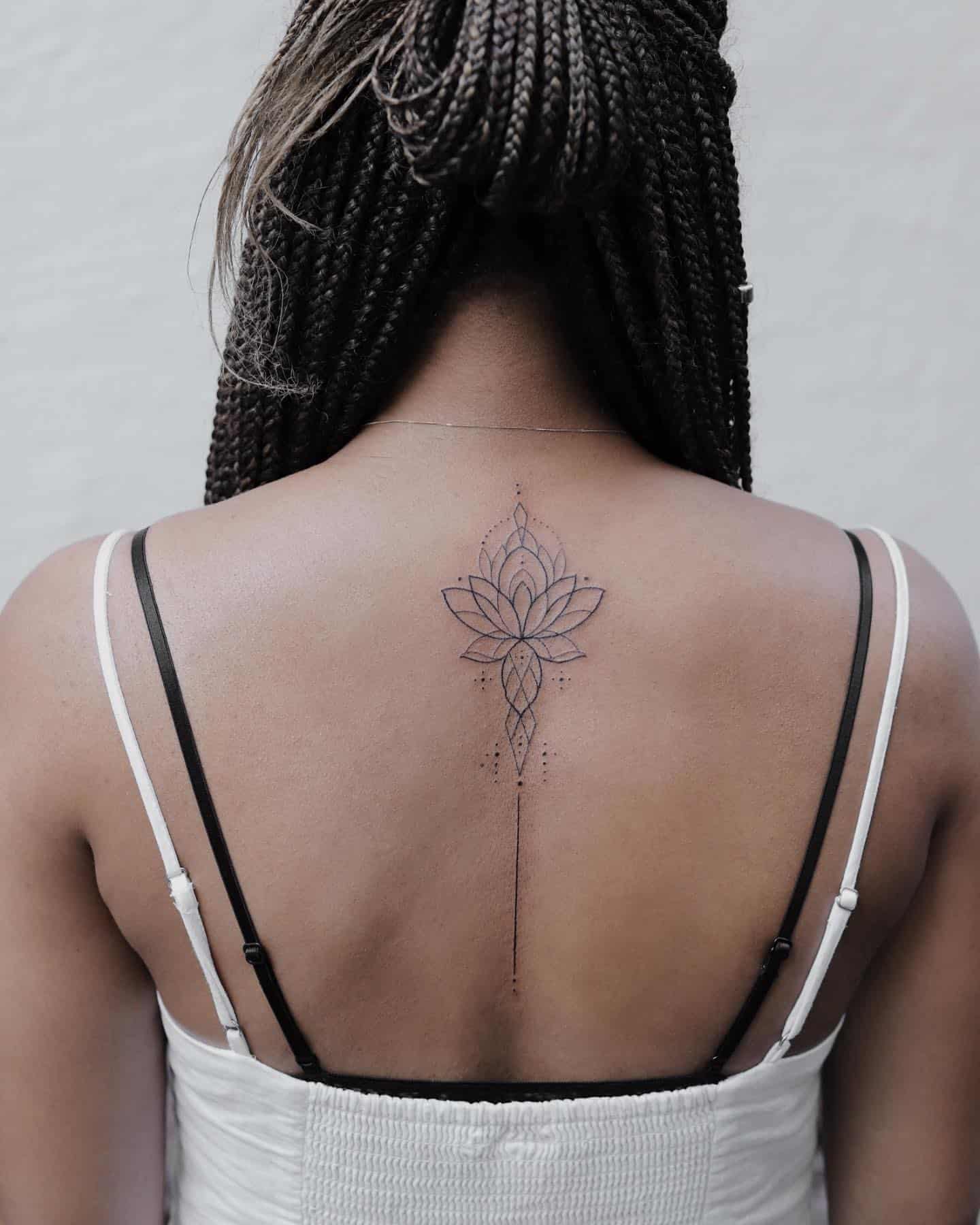 lotus back tattoo