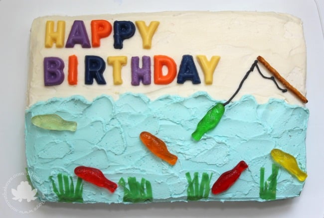 easy fishing birthday cake