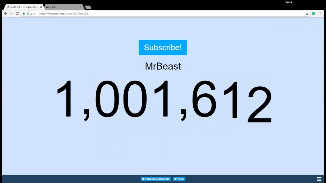 mrbeast live subscriber count