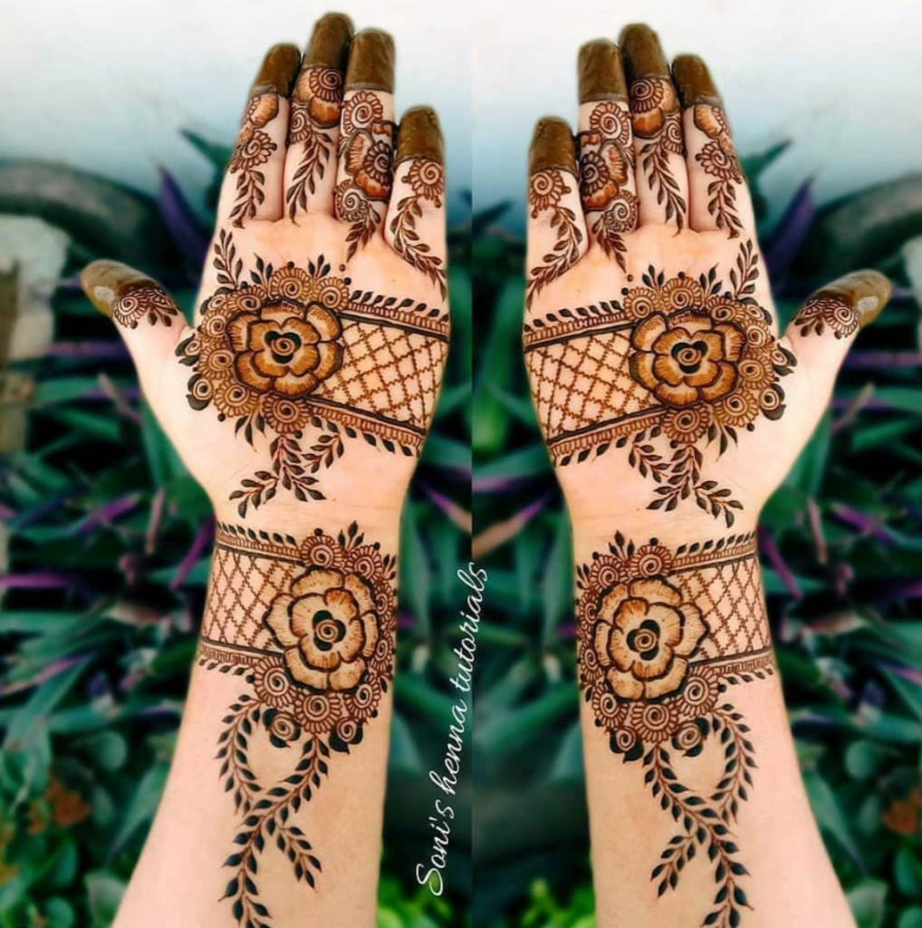 modern mehndi design for front hand