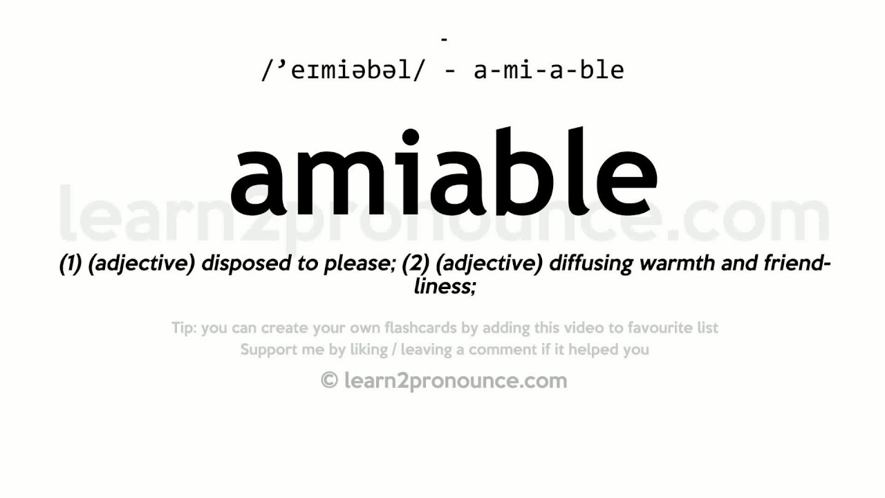 amiable meaning