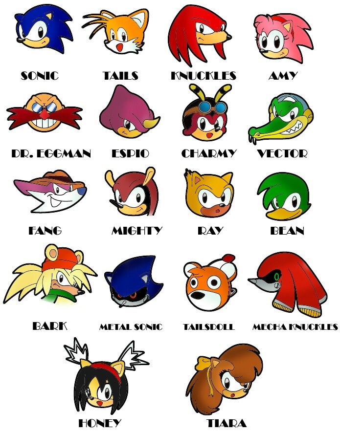 names of sonic the hedgehog characters