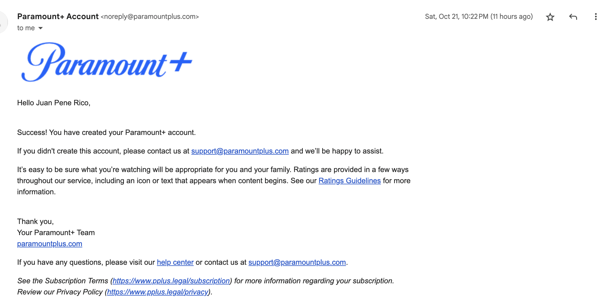 paramount+ phishing email