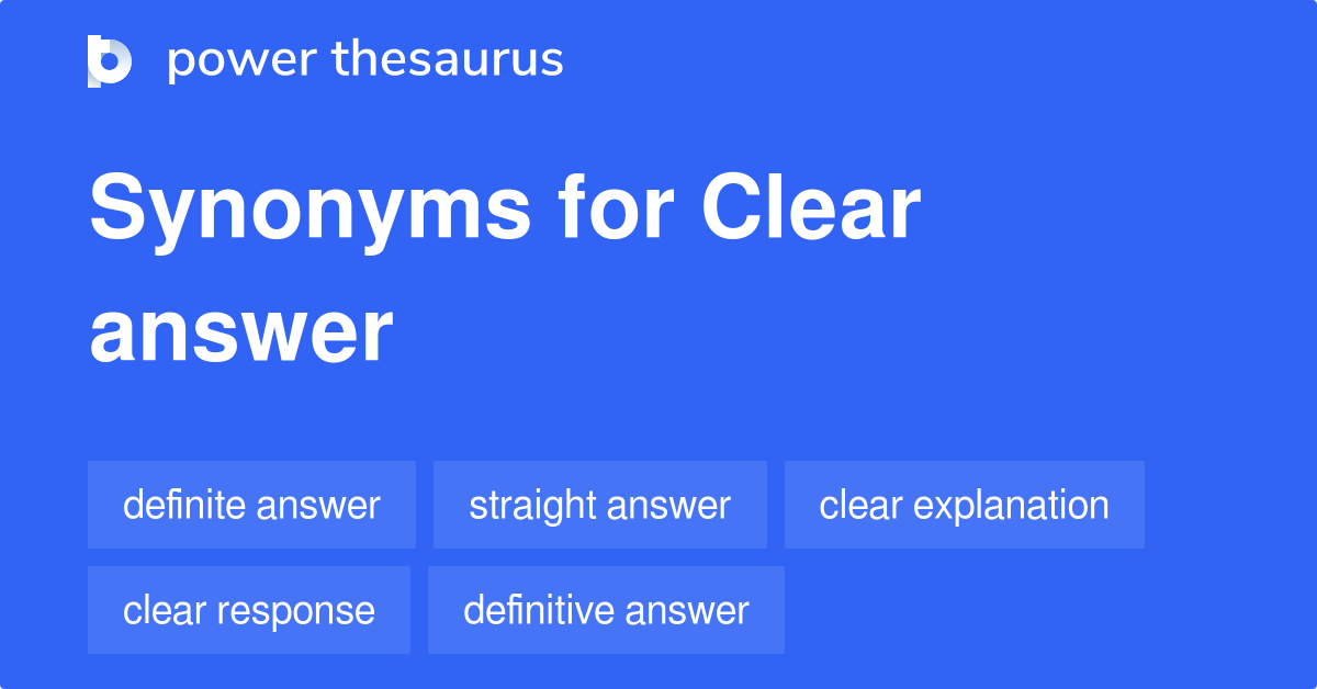 clear synonyms