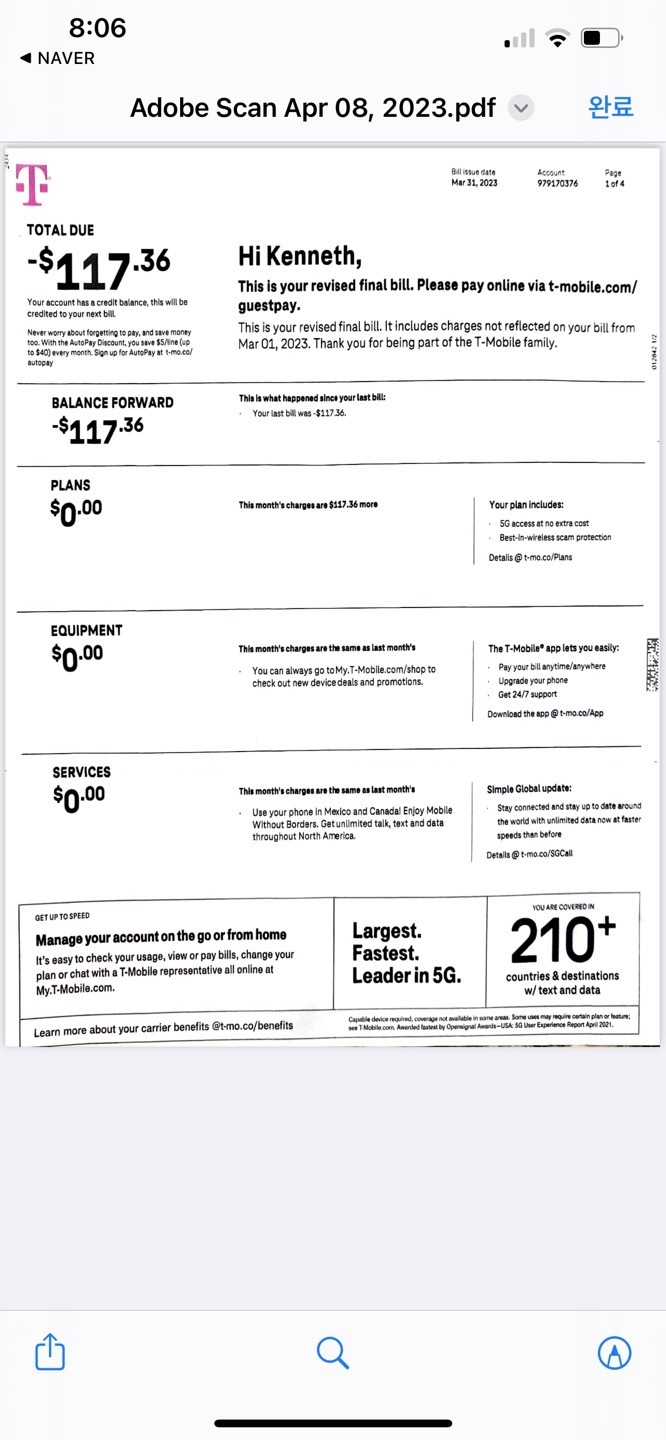 t-mobile phone bill