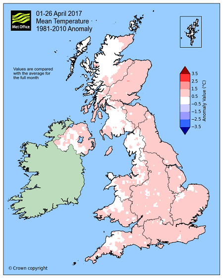 average temperature uk april