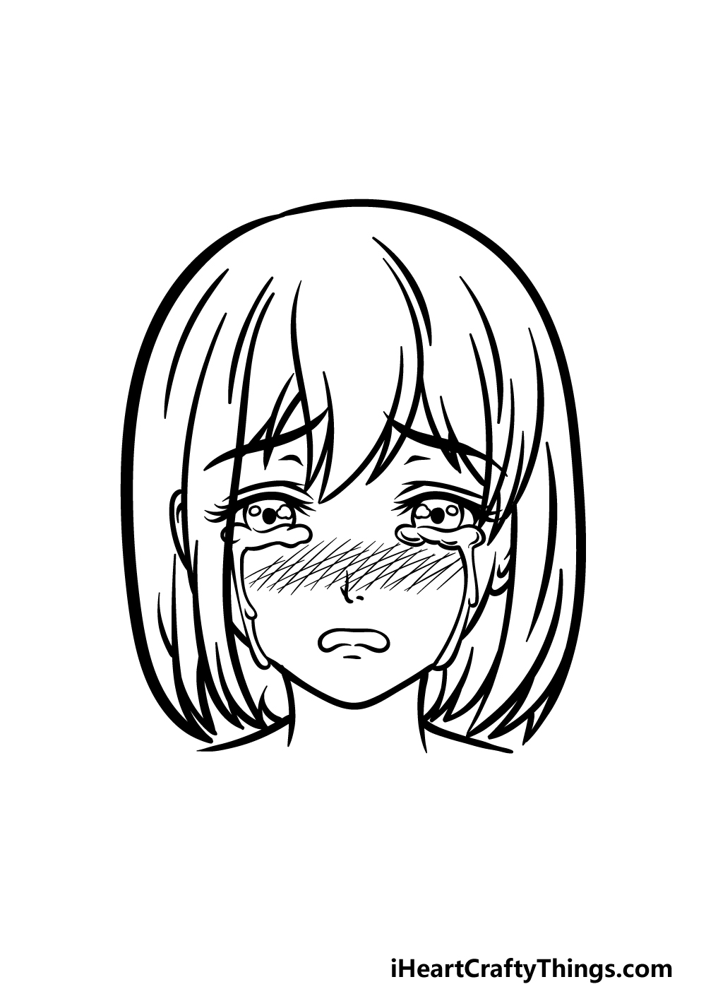 anime sad drawing