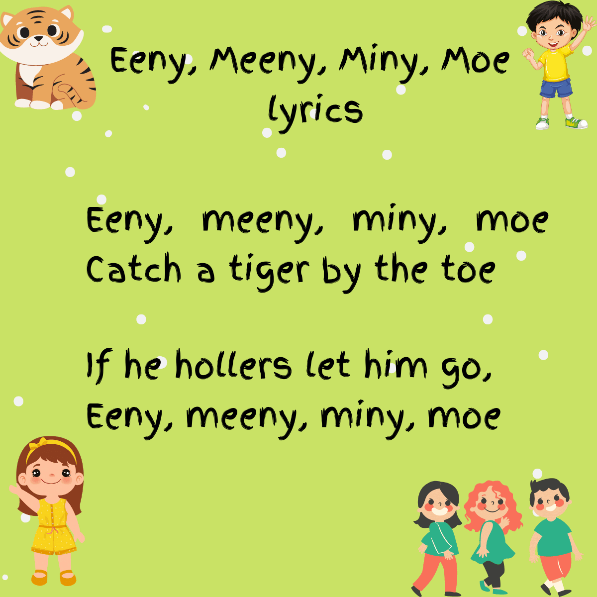 eenie meenie miney moe lyrics