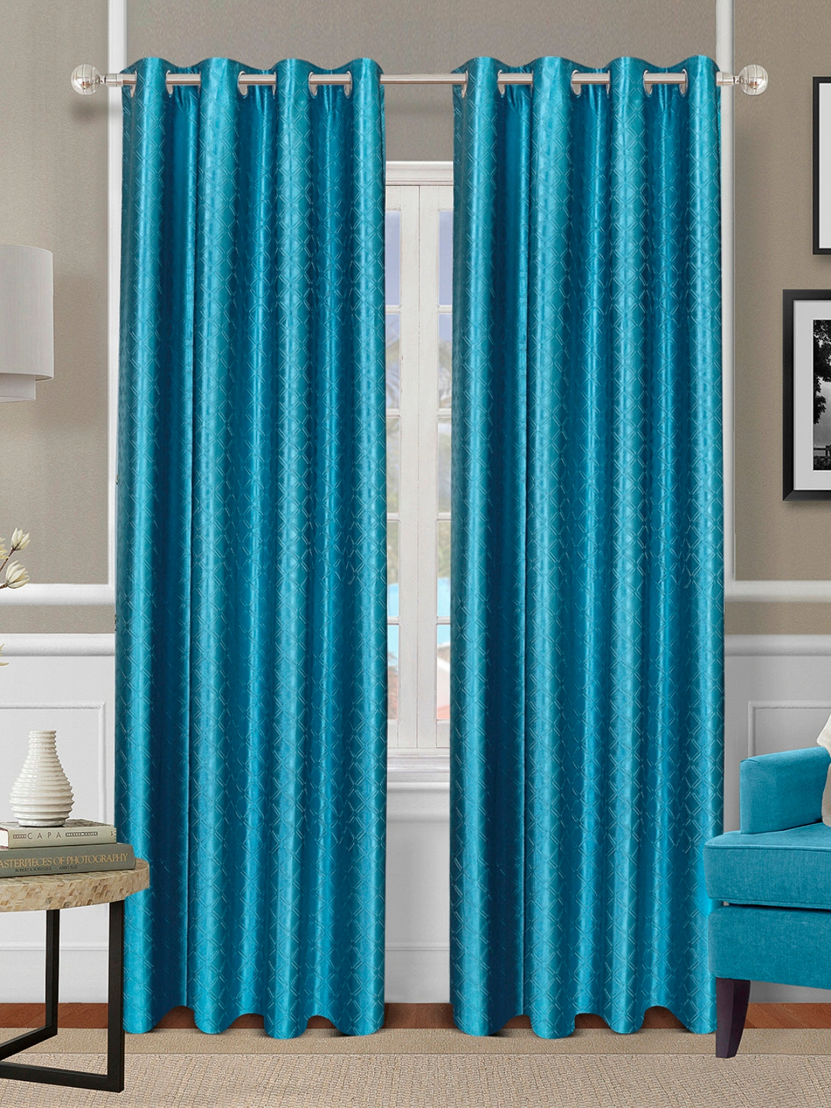 turquoise blue curtains