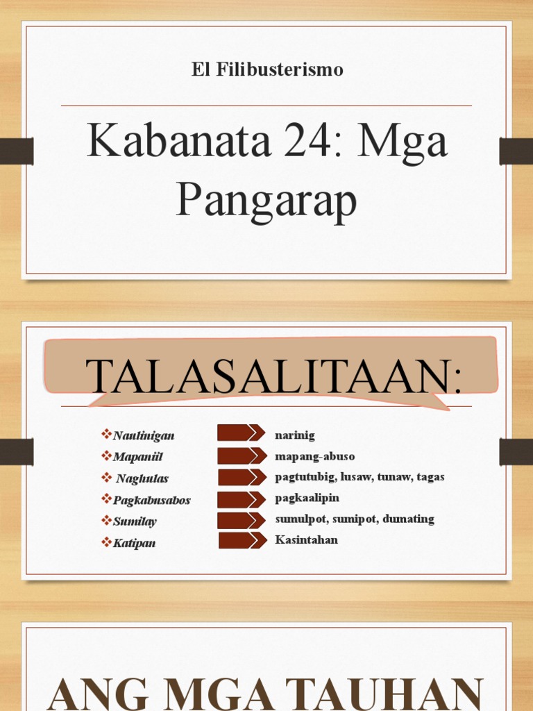 el filibusterismo kabanata 24 tauhan