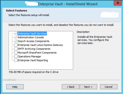 enterprise vault installation