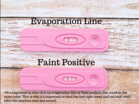 evaporation pregnancy test line