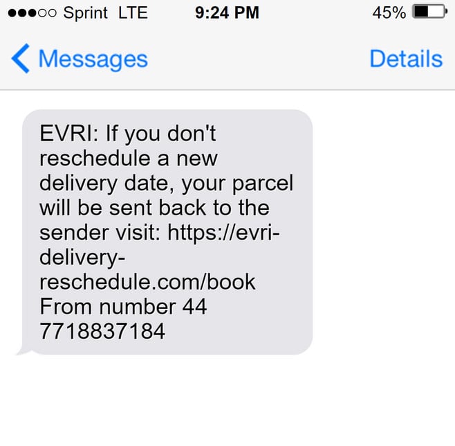 evri text message scam