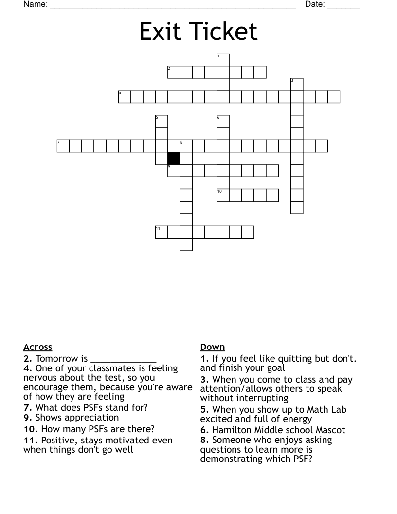 exit crossword