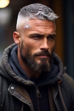 mens hairstyles grey