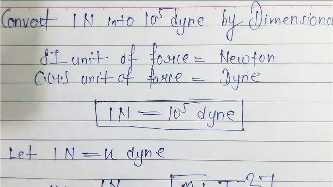 1 newton equals to how much dyne